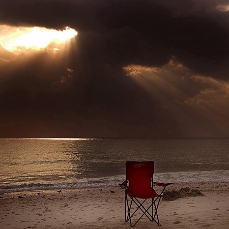 Red chair at White Beach - White Beach