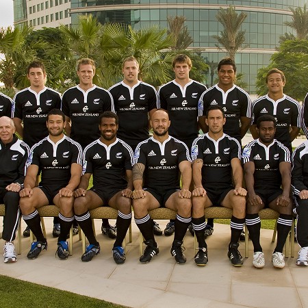 NZ All Black Sevens team - Dubai 2008